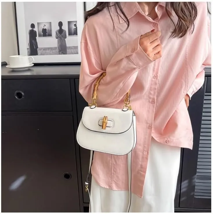 cross-body bag Premium Saddle Shoulder Crossbody Bamboo Bag