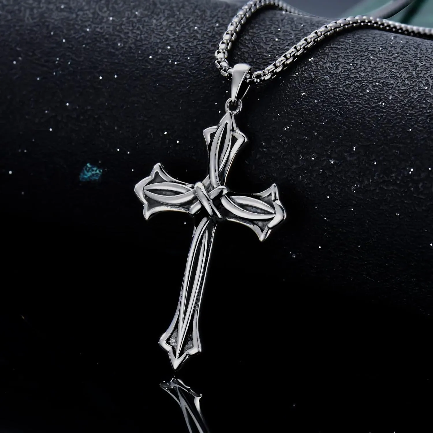 Cross Necklace for Men Women 925 Sterling Silver Celtic/Crucifix/Nail/Fish Hook Cross Pendant with Stainless Steel Chain Faith Jewelry Gift for Father Son Brother Husband