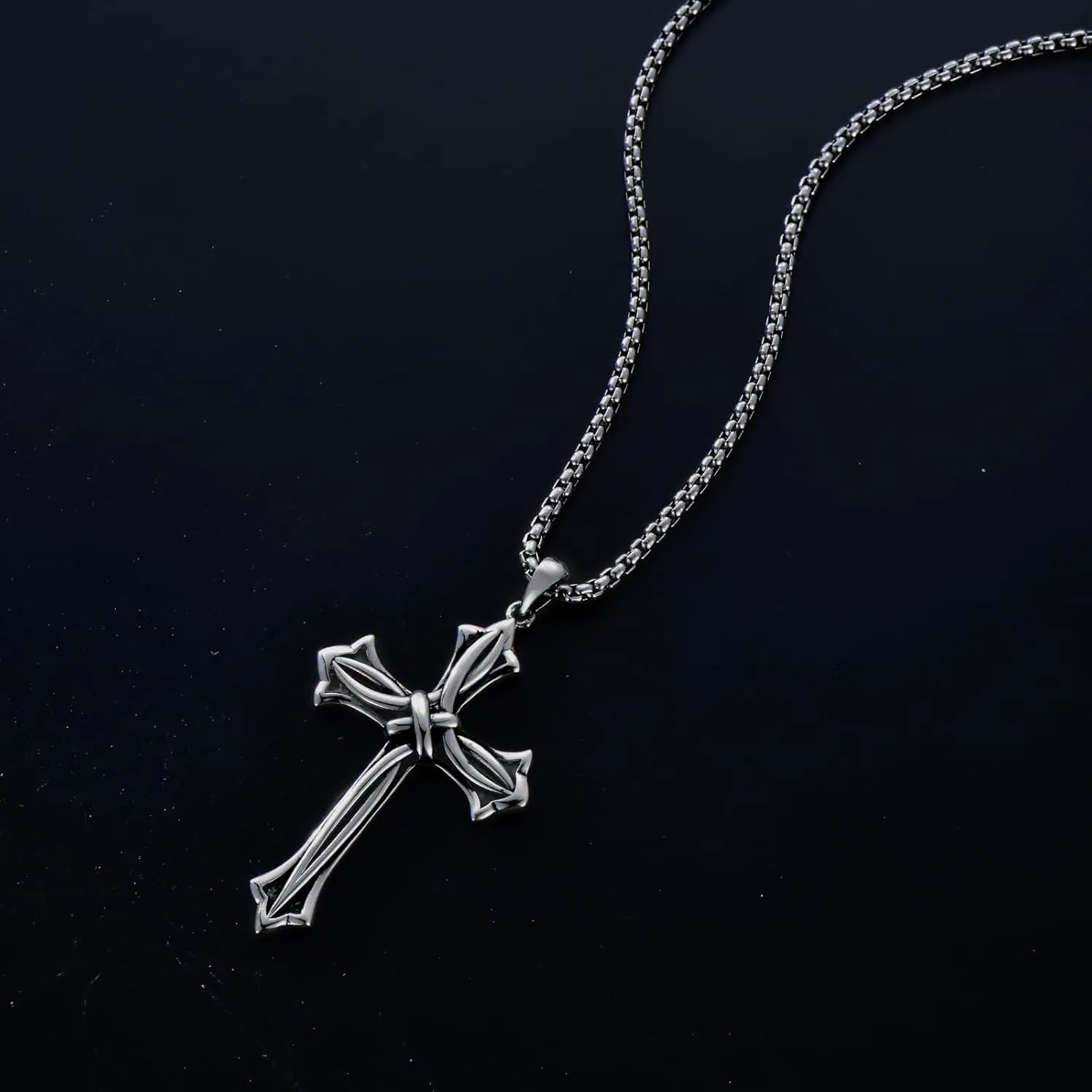 Cross Necklace for Men Women 925 Sterling Silver Celtic/Crucifix/Nail/Fish Hook Cross Pendant with Stainless Steel Chain Faith Jewelry Gift for Father Son Brother Husband
