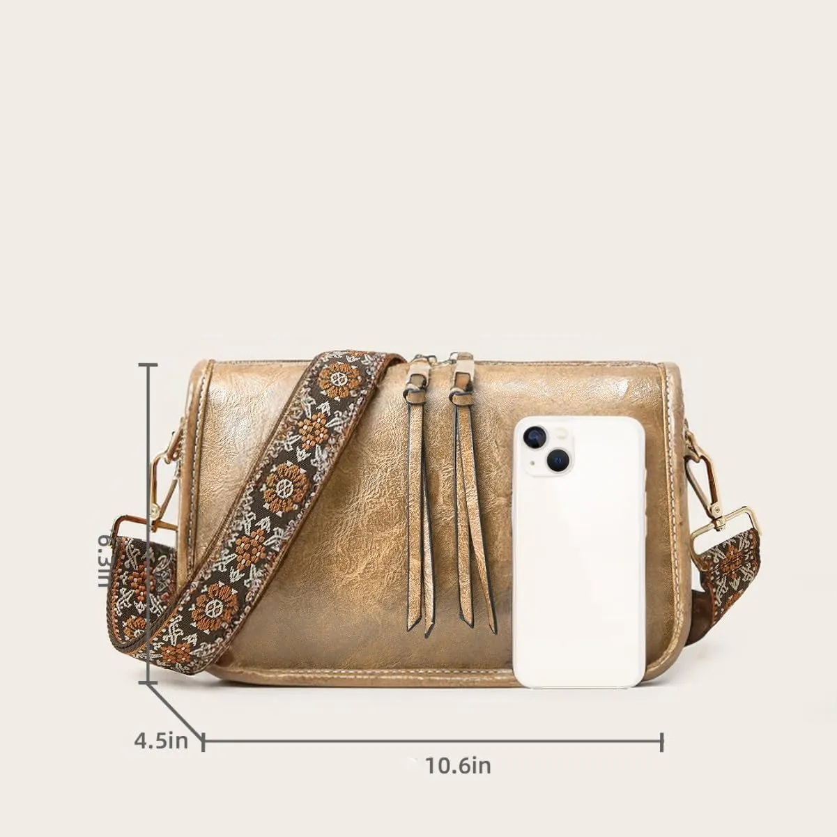 Crossbody Bag for Women Leather Hobo Purse Bag Trendy Small Crossbody Purse with Wide Strap Multiple for Everyday