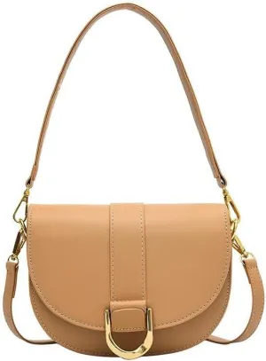 Crossbody Bag for Women Small Saddle Purse Vegan Leather Shoulder Bag Underarm Bag Retro Satchel Simple Handbag