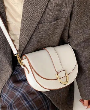 Crossbody Bag for Women Small Saddle Purse Vegan Leather Shoulder Bag Underarm Bag Retro Satchel Simple Handbag