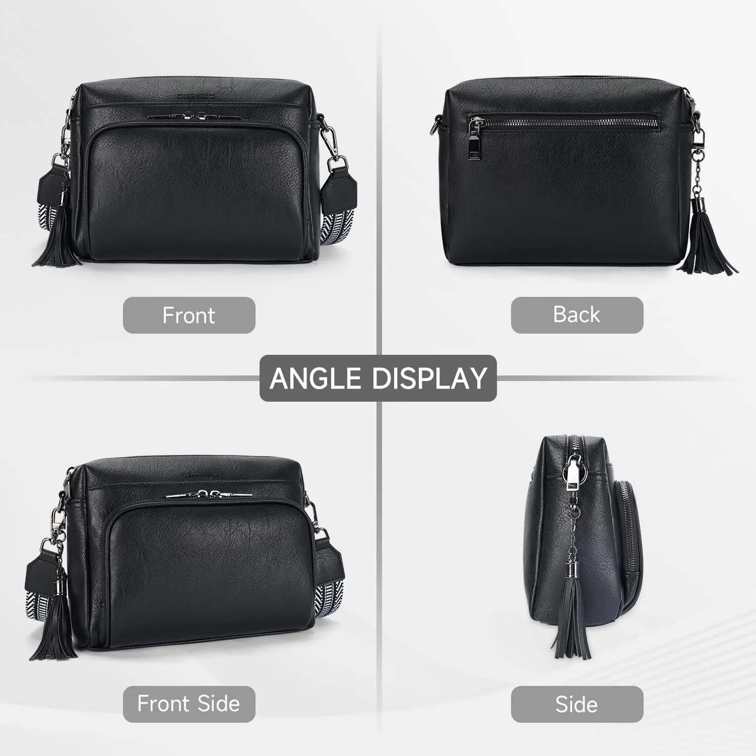 Crossbody Bags for Women Lightweight Vegan Leather Crossbody Shoulder Bag Phone Purse with Adjustable Guitar Strap