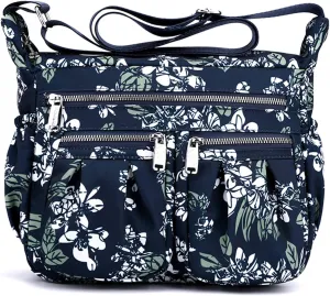 Crossbody Bags for Women Multiple Pockets Shoulder Handbag Casual Nylon Lightweight Purse