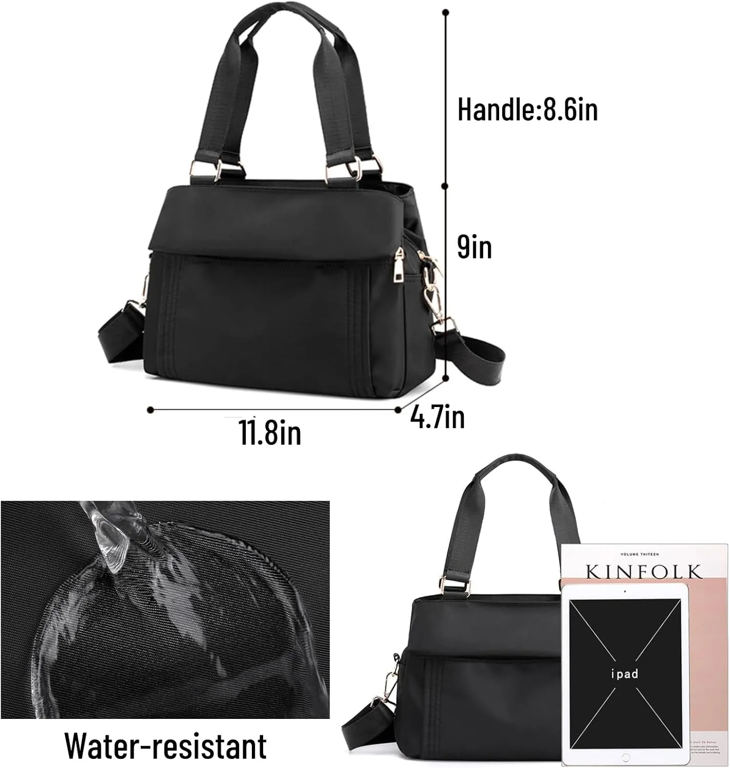Crossbody Bags For Women Waterproof Lightweight Shoulder Bag Nylon Multiple pockets Handbags Casual Bag Purse