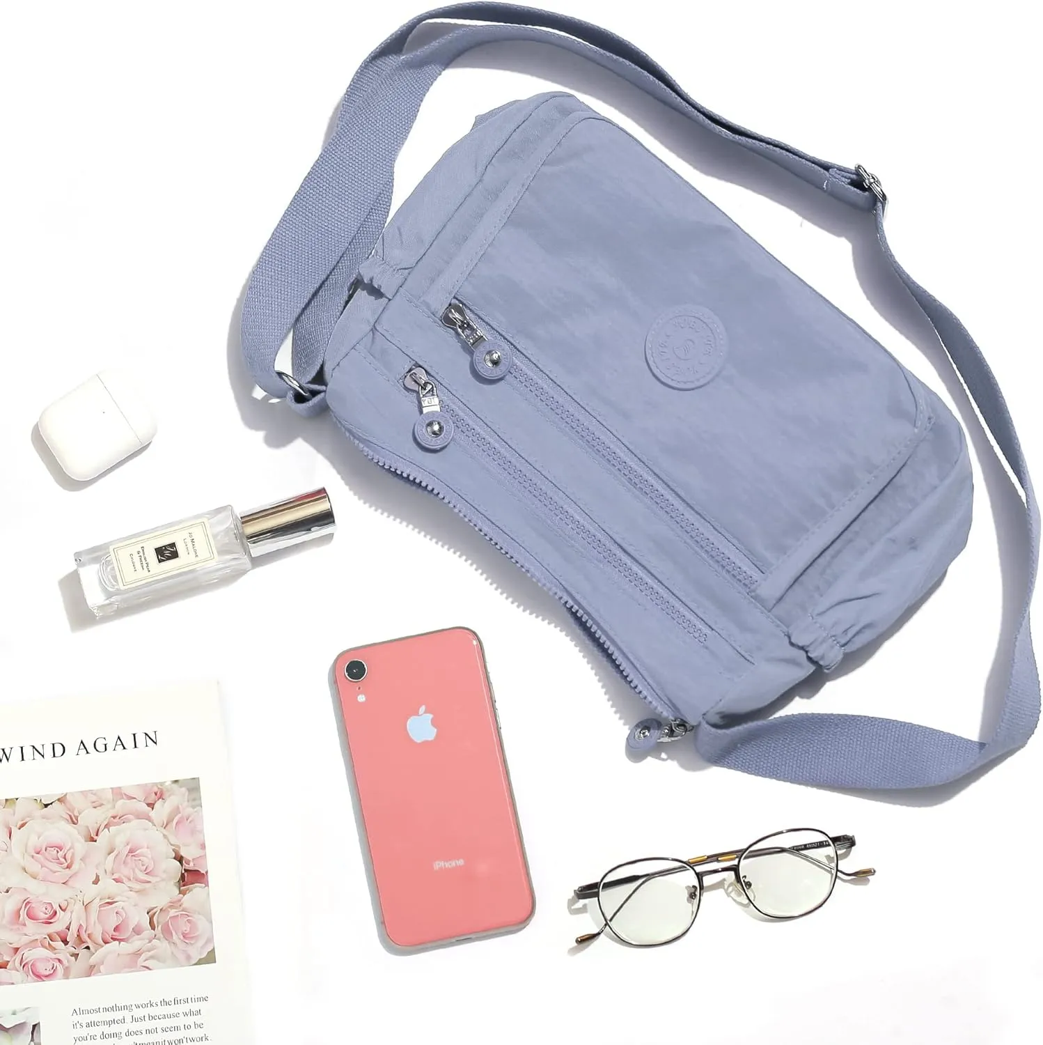 Crossbody Bags for Women Waterproof Tote Bag Casual Nylon Purse Handbag RFID Lightweight Messenger Bag