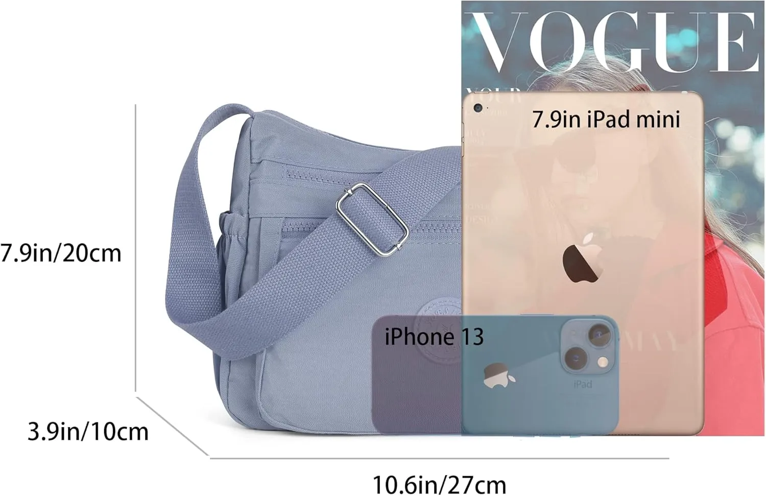 Crossbody Bags for Women Waterproof Tote Bag Casual Nylon Purse Handbag RFID Lightweight Messenger Bag