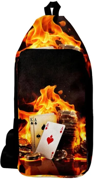 Crossbody Bags for Women,Crossbody Bag Men,Small Sling Bag,Vintage Fire Poker Cards,Crossbody Purse
