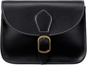 Crossbody Saddle Vegan Leather Bag Small Retro Satchel For Women Vintage Simple Handbag Faux Leather Casual Purse