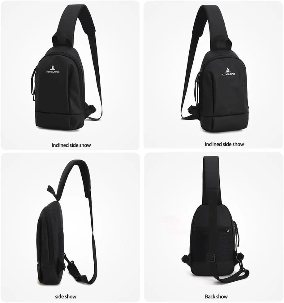 Crossbody Sling Backpack Sling Bag Travel Hiking Chest Bag Daypack (Gray-Graffiti)