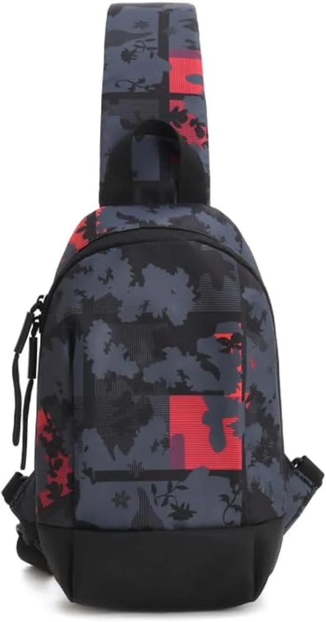 Crossbody Sling Backpack Sling Bag Travel Hiking Chest Bag Daypack (Gray-Graffiti)