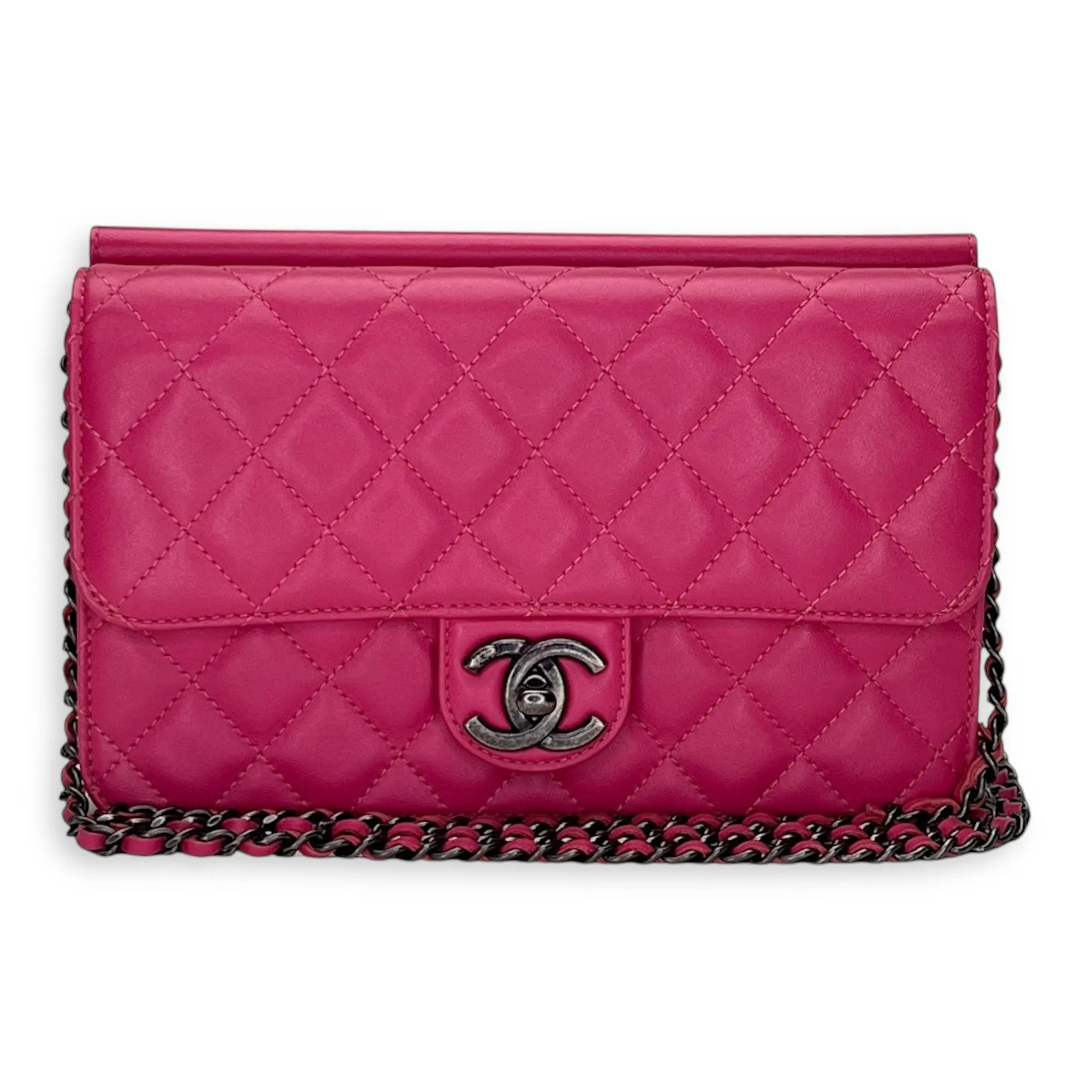 Crossing Times Medium Crossbody bag in Lambskin, Ruthenium Hardware