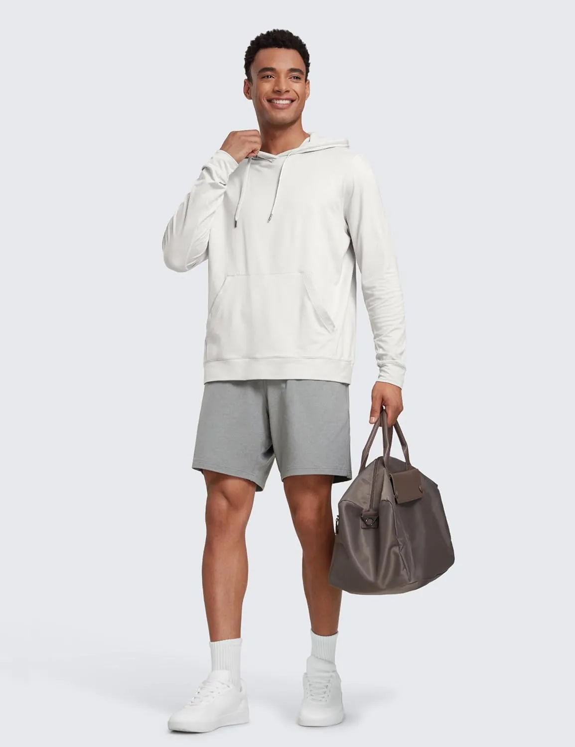 CRZ YOGA Cloud Jersey Mens Lounge Lightweight Sweat Shorts - 7'' Soft Breathable for Casual Workout with Pockets