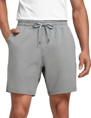 CRZ YOGA Cloud Jersey Mens Lounge Lightweight Sweat Shorts - 7'' Soft Breathable for Casual Workout with Pockets