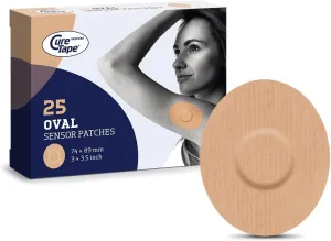 CureTape Patches - Sensor Fixing Plasters - Plasters for Freestyle Libre, Dexcom and Medtronic Guardian Sensors - Sensor Patch - Unique Variants (Beige)