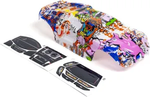 Custom Body Graffiti Pink Pig Style Compatible for e-Revo Mini 1/16 Scale RC Car or Truck (Truck not Included) ERMN-PIG-01