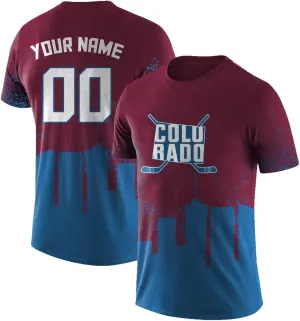 Custom Hockey T-Shirts,Hockey City Map Graffiti T-Shirt Unisex,Personalized Name and Number for Men Women Youth