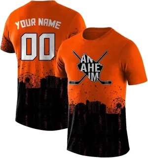 Custom Hockey T-Shirts,Hockey City Map Graffiti T-Shirt Unisex,Personalized Name and Number for Men Women Youth