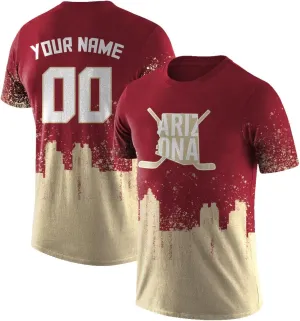 Custom Hockey T-Shirts,Hockey City Map Graffiti T-Shirt Unisex,Personalized Name and Number for Men Women Youth
