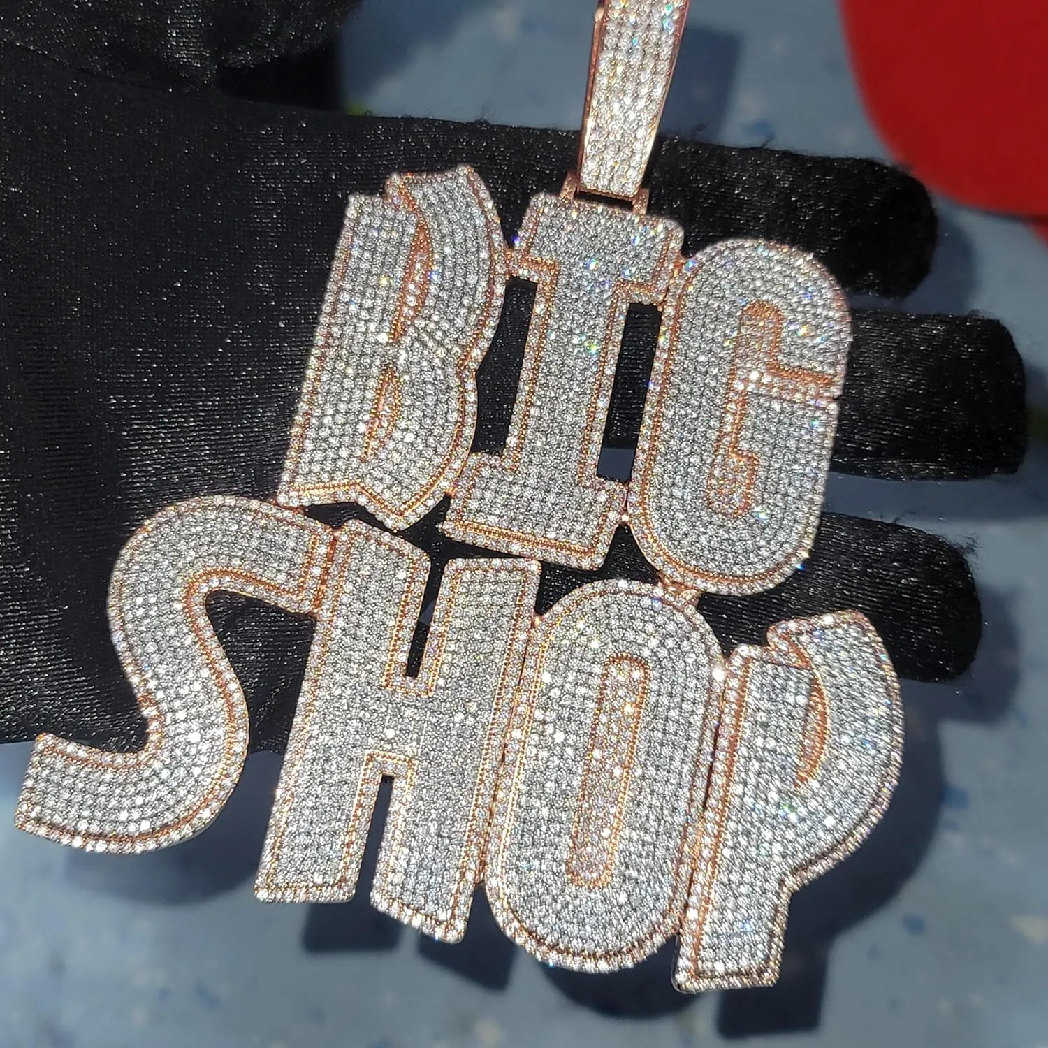 Custom Iced Out Big Name Pendant With 12mm Cuban Link Chain Solid Back Personalized Two-Tone Initial Letters Necklace Hip Hop Jewelry Gifts for Men Women