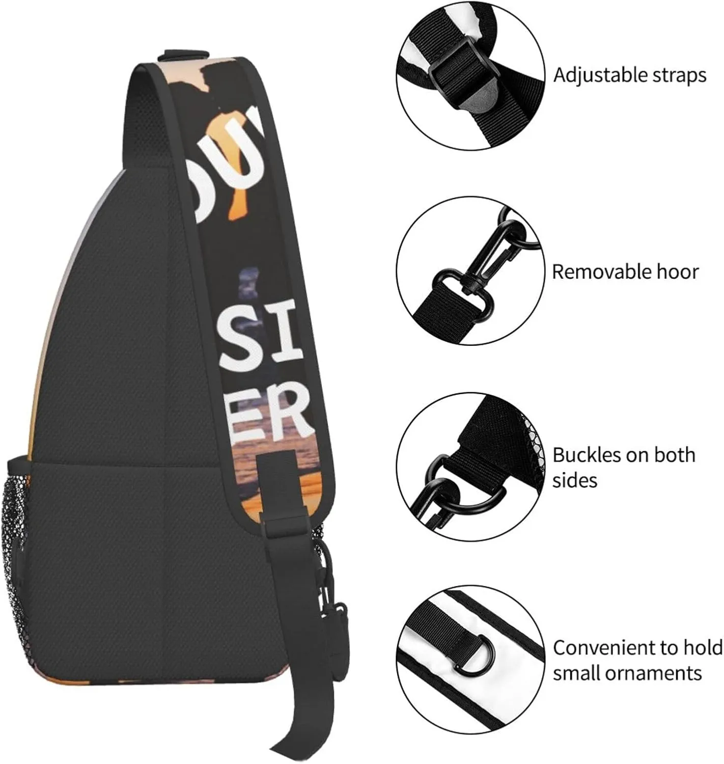 Custom Sling Bag for Women Men Personalized Sling Backpack with Your Photo Text Customized Chest Bag for Outdoor Travel, Style1