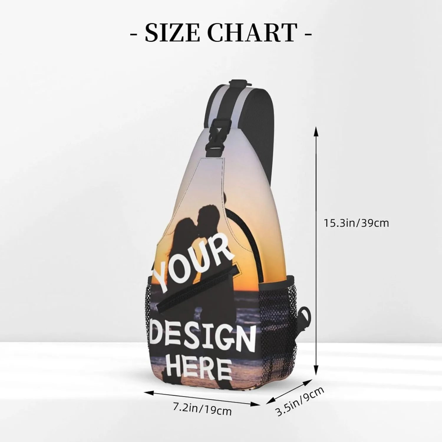 Custom Sling Bag for Women Men Personalized Sling Backpack with Your Photo Text Customized Chest Bag for Outdoor Travel, Style1