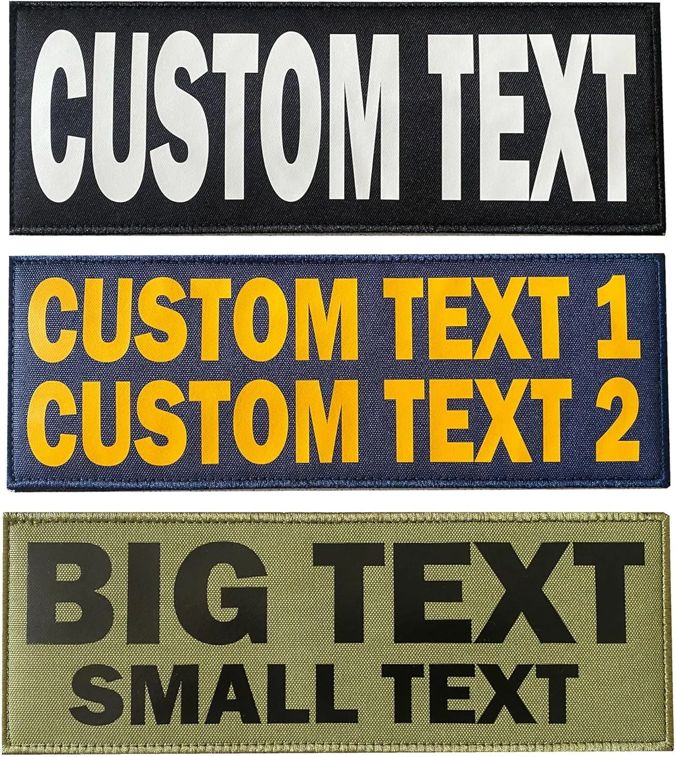 Custom Text Patch, Customizable Text Personalized Large Patch with Hook Loop Fastener