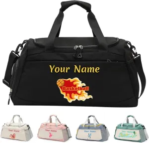 Customized Duffel Bag,Personalized Women's Gym Yoga Bag,Customizable Name Waterproof Gym Bag,Weekend Travel Bag,Adjustable Shoulder Strap Backpack,Gift for Women and men