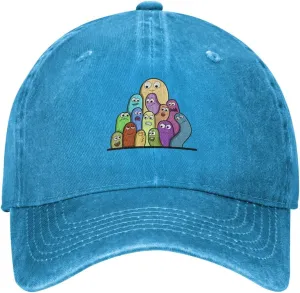 Cute Character Graffiti Baseball Cap for Men Women Adjustable Vintage Washed Cotton Dad Hat