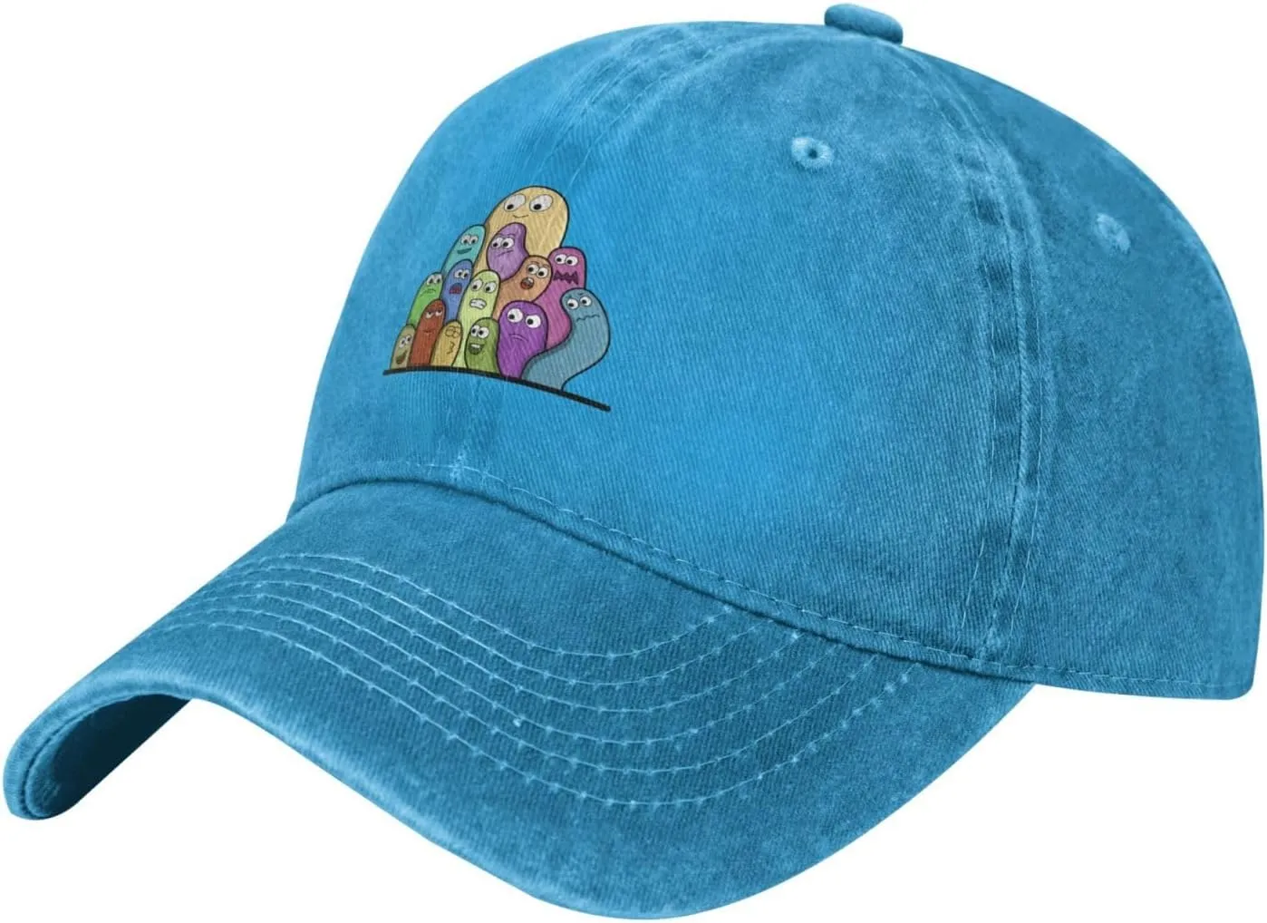 Cute Character Graffiti Baseball Cap for Men Women Adjustable Vintage Washed Cotton Dad Hat