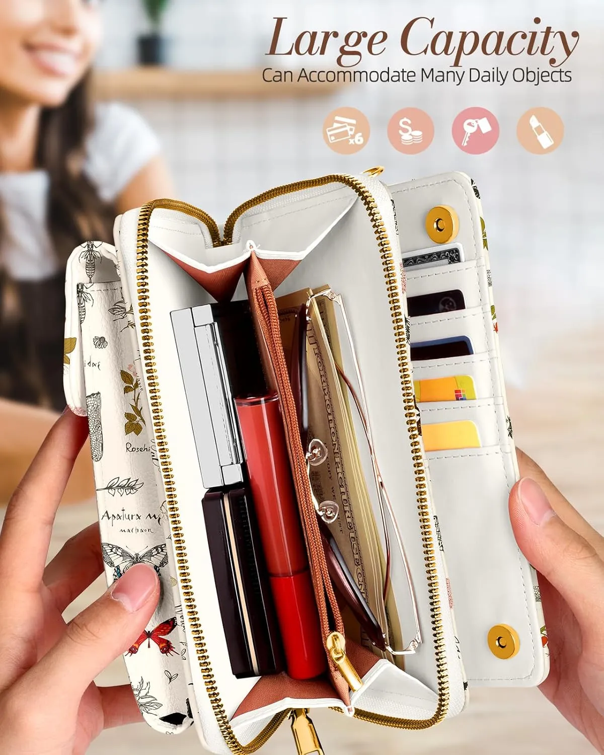 Cute Crossbody Purse Cell Phone Bags for Women - Leather Cellphone Wallet Purse with Adjustable Shoulder Rope