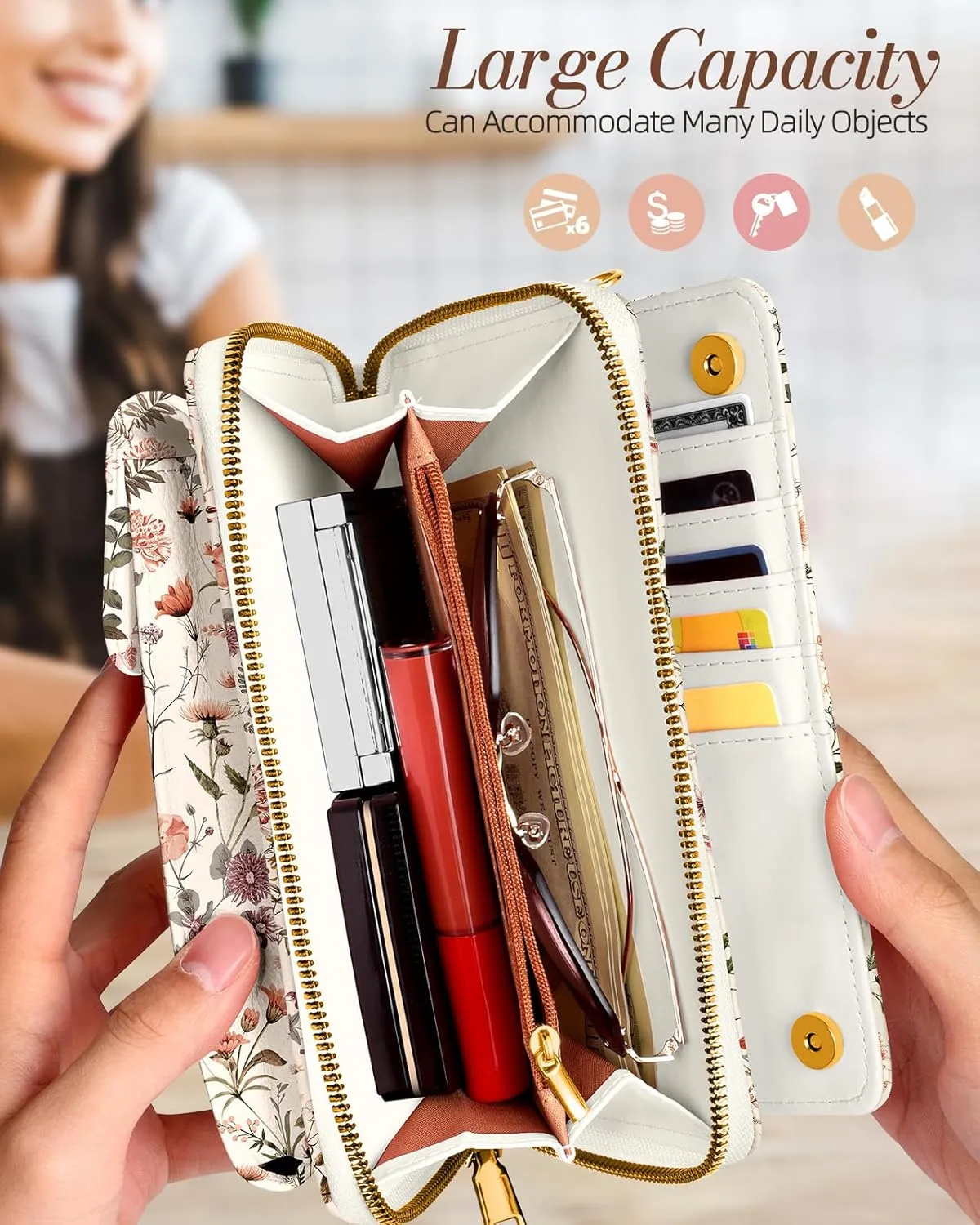 Cute Crossbody Purse Cell Phone Bags for Women - Leather Cellphone Wallet Purse with Adjustable Shoulder Rope