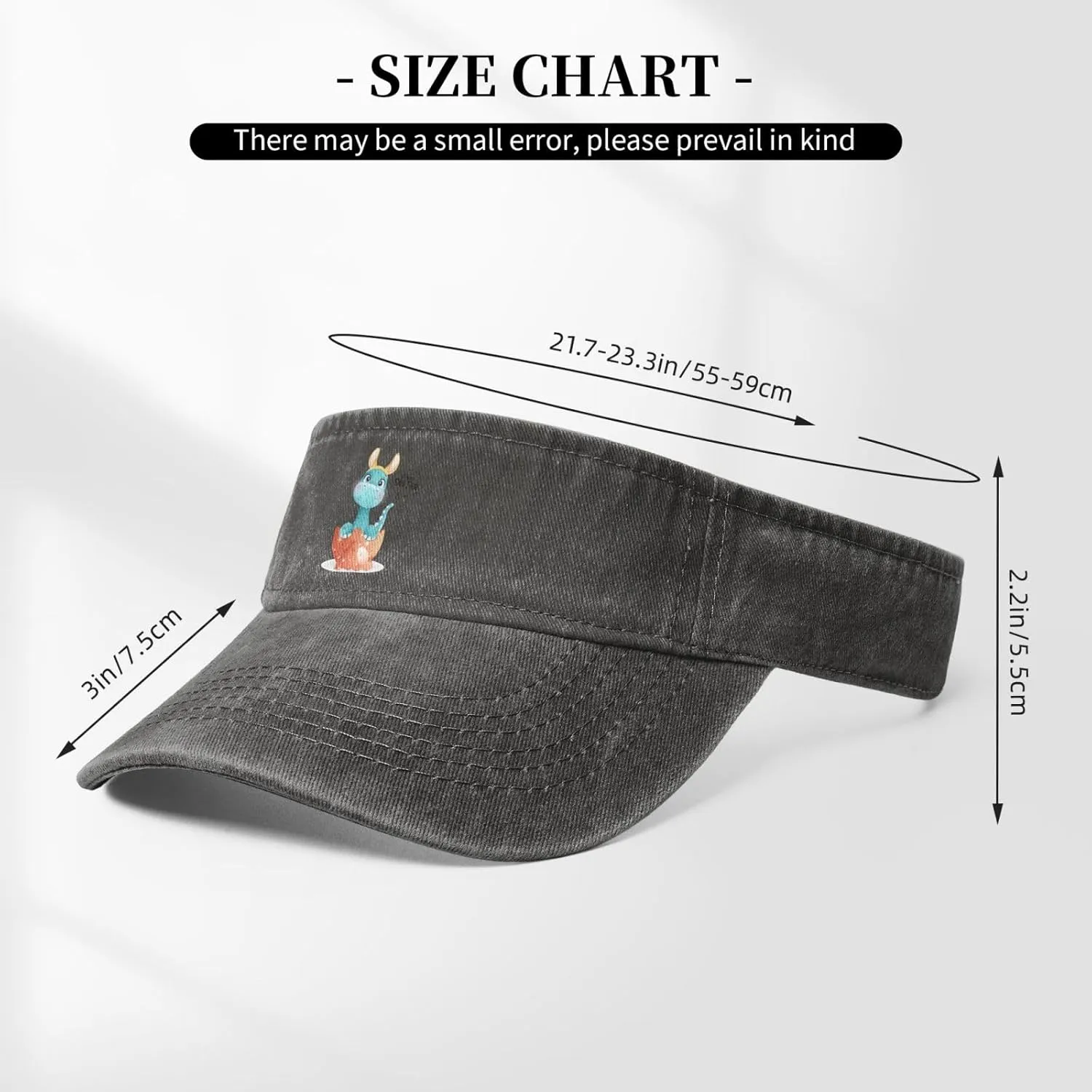 Cute Graffiti Beam Dragon Sun Visor Hats for Women Men Adjustable Sports Sun Hats Golf Cap