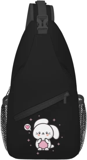 Cute Rabbit Crossbody Bags For Women Men Chest Backpack Gym Shoulder Bag Travel Outdoor Sports Casual Crossbody Bags