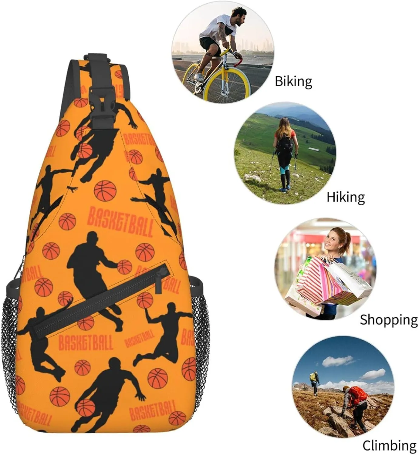 Cute Unicorns Crossbody Bag Adjustable Sling Bag Casual Chest Bags Travel Shoulder Backpack