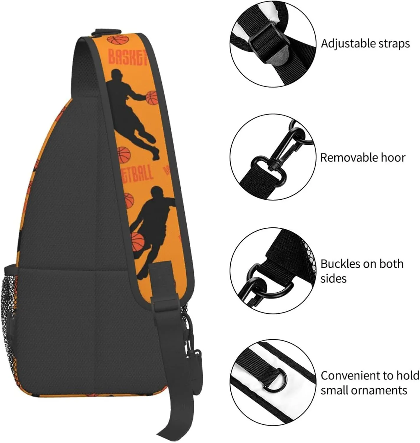 Cute Unicorns Crossbody Bag Adjustable Sling Bag Casual Chest Bags Travel Shoulder Backpack