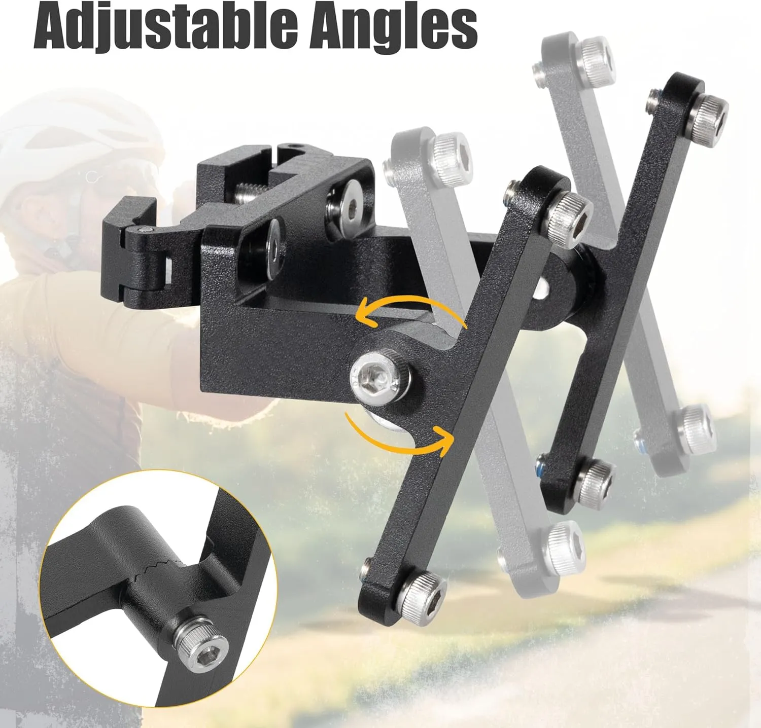 CyclingDeal Bike Bottle Cage Saddle Mount Adapter - MTB Road Bicycle Saddle Rail Mount Water Bottle Holder with Adjustable Angle for Road Use ONLY - Quality Aluminium Alloy - for 2 Bottle Cages