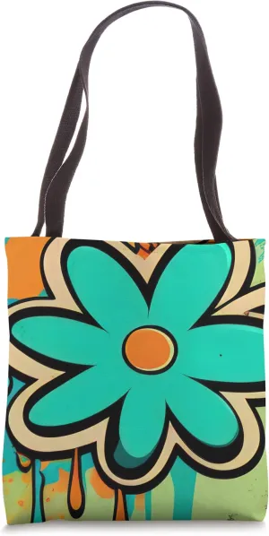 Daisy Flower Graffiti Trippy Dripping Floral Street Art Tote Bag