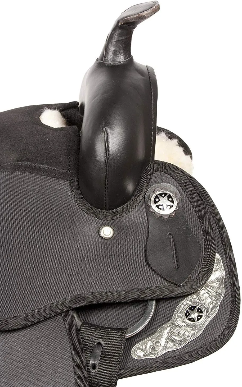 D&L Saddlery Classic Western Barrel Racing Handmade Synthetic Cordura Horse Saddle Lightweight Barrel Racing Saddle Trail Tack Equestrian Horse Saddle Tack Size 10" to 18" inches Seat, SYN29