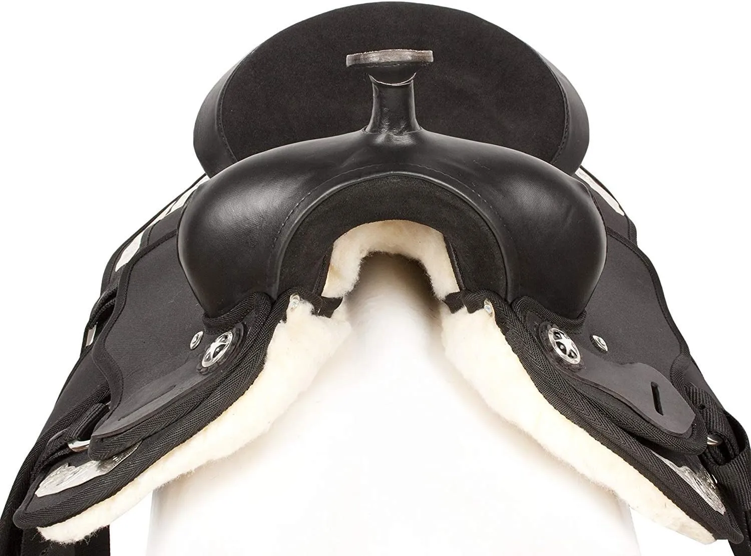 D&L Saddlery Classic Western Barrel Racing Handmade Synthetic Cordura Horse Saddle Lightweight Barrel Racing Saddle Trail Tack Equestrian Horse Saddle Tack Size 10" to 18" inches Seat, SYN29
