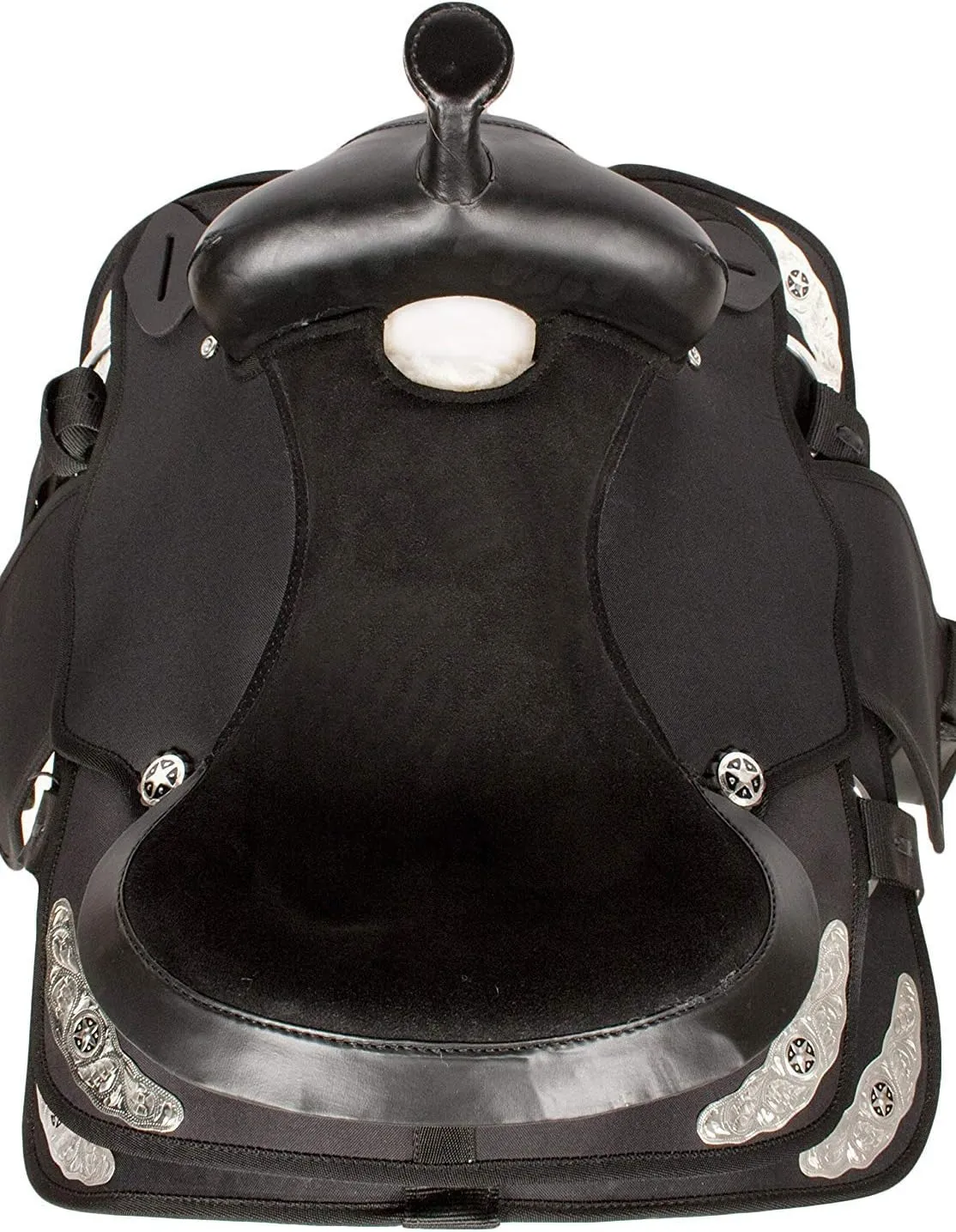 D&L Saddlery Classic Western Barrel Racing Handmade Synthetic Cordura Horse Saddle Lightweight Barrel Racing Saddle Trail Tack Equestrian Horse Saddle Tack Size 10" to 18" inches Seat, SYN29