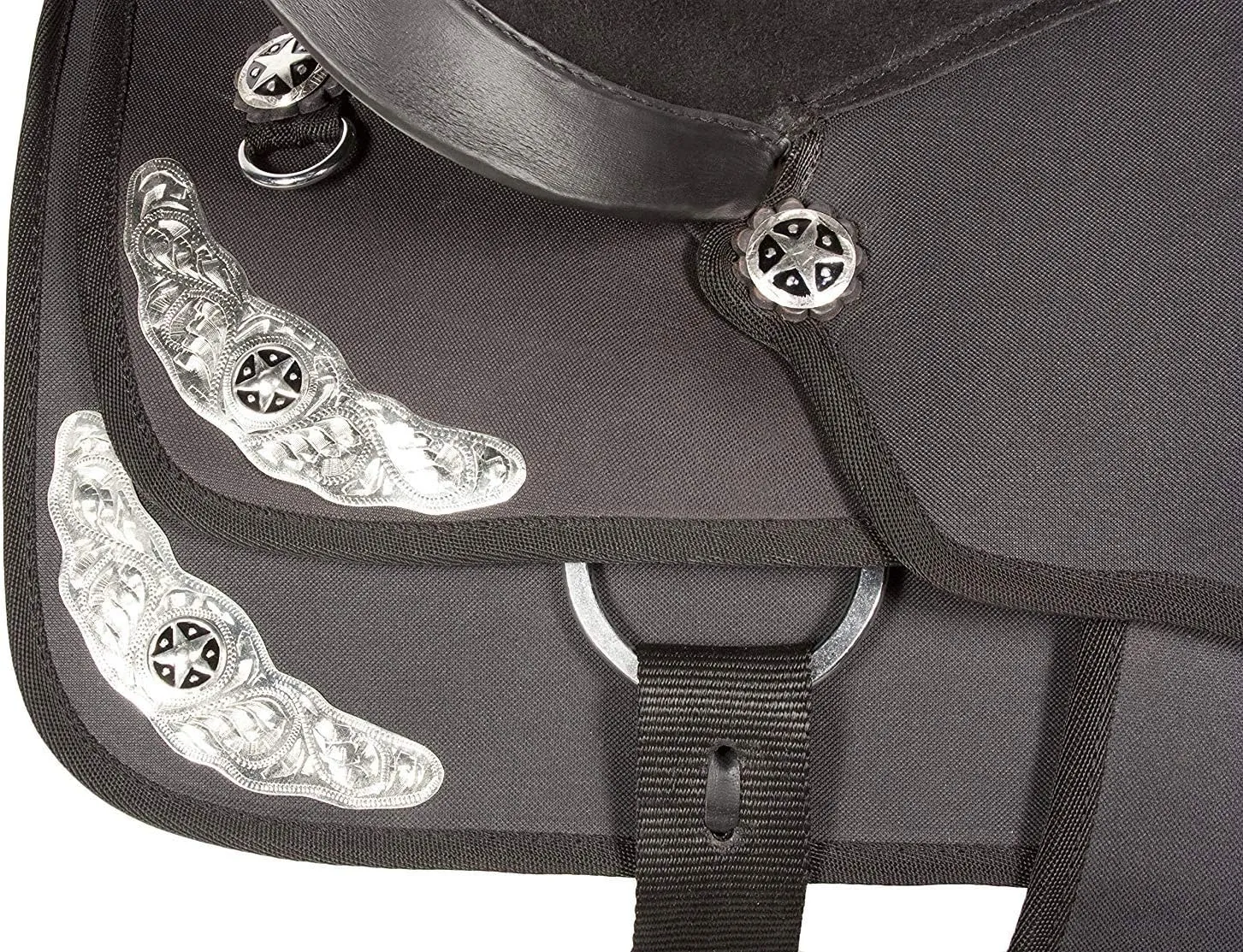 D&L Saddlery Classic Western Barrel Racing Handmade Synthetic Cordura Horse Saddle Lightweight Barrel Racing Saddle Trail Tack Equestrian Horse Saddle Tack Size 10" to 18" inches Seat, SYN29