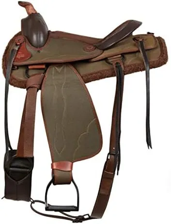 D&L Saddlery Classic Western Barrel Racing Handmade Synthetic Cordura Horse Saddle Lightweight Barrel Racing Saddle Trail Tack Equestrian Horse Saddle Tack Size 10" to 18" inches Seat, SYN32