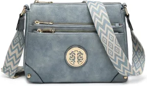 Dasein Crossbody Purses for Women Trendy Multi Pockets Shoulder Bag Medium Handbags with Guitar Strap