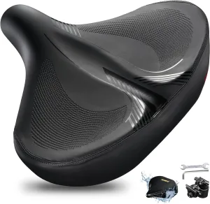 DAWAY C40 Ultra Comfortable Oversized Bike Seat - Memory Foam Padded, Extra Wide Bicycle Saddle, Ergonomic Replacement Cushion for Men Women - Fits for Peloton, Cruiser, Mountain, Road, Exercise Bikes
