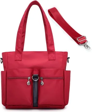 Dayfine Nylon Tote Bags for Women Waterproof Shoulder Bag Satchel Casual Handbags Lightweight Purse Multiple Pockets Bag