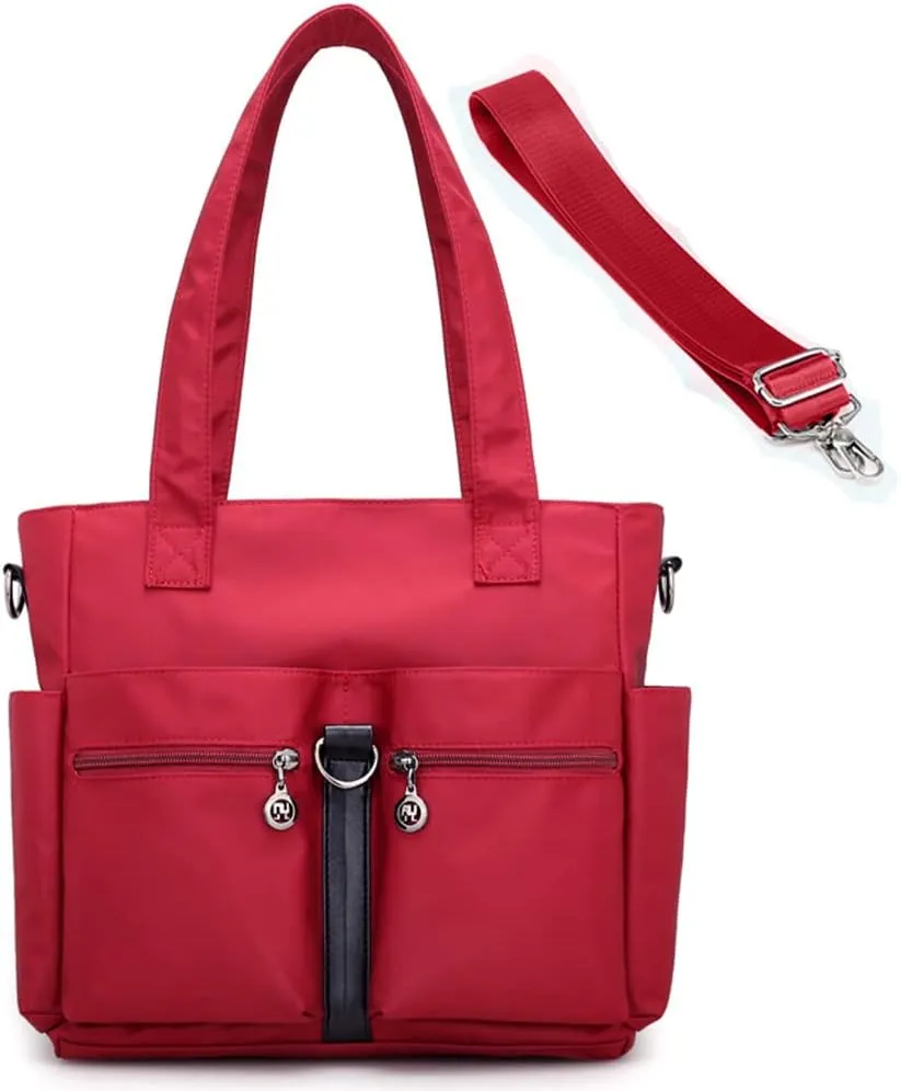 Dayfine Nylon Tote Bags for Women Waterproof Shoulder Bag Satchel Casual Handbags Lightweight Purse Multiple Pockets Bag