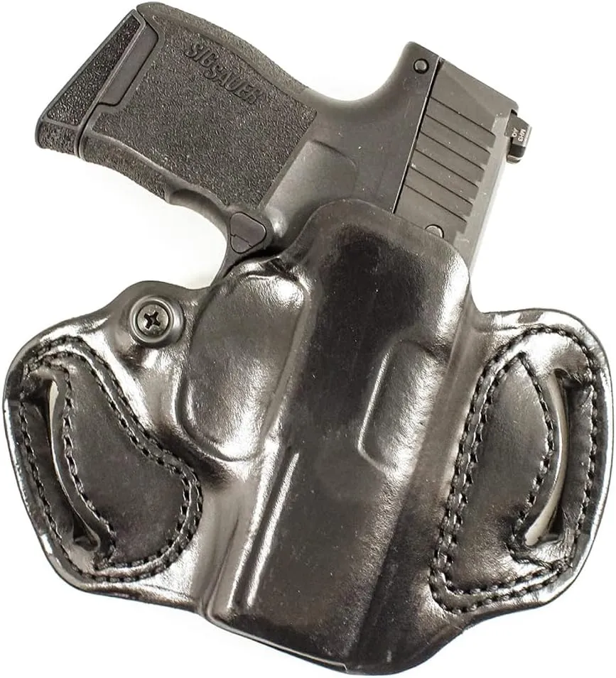 DeSantis Mini Slide Gun Holster, Fits SIG SAUER P365, P365 XL Romeo Zero, P365 XL, P365 SAS, Built from High-Quality Leather, Pistol Holster with an Adjustable Tension Device, Black, Right Fitment