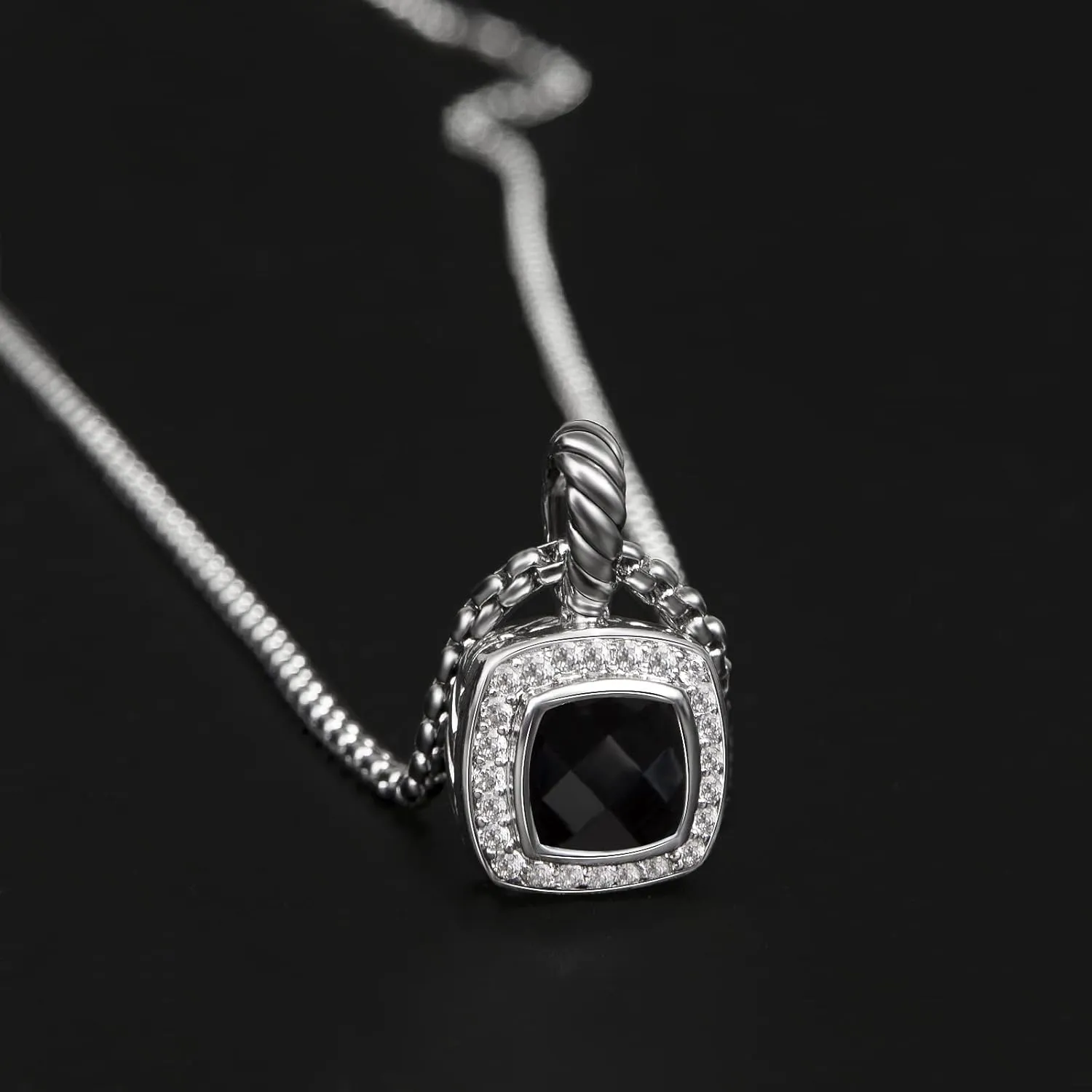 Designer Cubic Zirconia Necklace Inspired Antique Twisted Cable Wired CZ Pendant Necklace Fashion Brand Jewelry for Women Gift