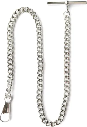 Desperado Silver Chrome Albert Vest 3910-W T-Bar Pocket Watch Chain